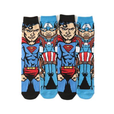 China Cotton Antibacterial Men's Mid-tube Pi Socks Long Tube Cartoon Captain Personality Animated Movie Socks for sale