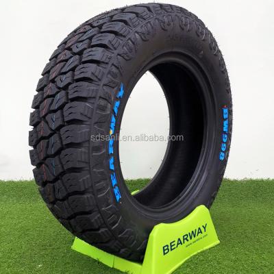 China NATURE RUBBER+STEEL+polyester straight tire BEARWAY BRAND mud tire 245/70R17LT-10PR 4X4 off-road light truck tire for sale