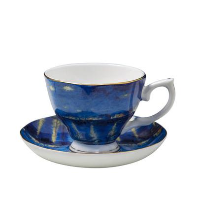 China Moq 300sets 0.4kg Good Quality Steamable Focus Sketch Bone China Hot Selling Coffee Set for sale