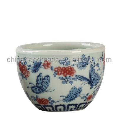 China Sustainable READY TO SHIP! Handmade Ceramic Solo Cup Host Cup Japanese Style Illustration Tea Cup Tea Cup Blue And White Chinese for sale