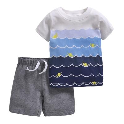 China wholesale High Quality 2Pcs Summer Anti-wrinkle Set Baby Clothes Set Baby Boy Clothing Baby Shorts for sale