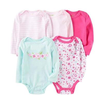 China 5PCS Antibacterial Set Baby Jumpsuit Newborn Baby Clothes One Piece Cartoon Rompers Baby Boy Outfit Infant Clothing Suit for sale