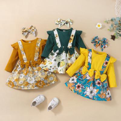 China Wholesale Matching Dressing Set Autumn Infant Boutique New Design Kids Girls Top Loungewear Toddlers Dress Up Costume 2PCS Clothing Sets for sale