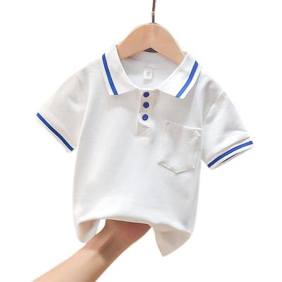 China Newest Style Breathable Summer Boys Short Sleeve Polo Shirt Children Lapel Polo Solid Color Clothes Kids Cotton School Uniform Polo Shirt for sale