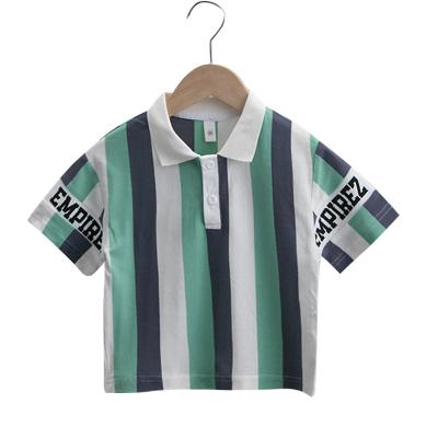 China Kids Cartoon Polo Shirt Boys Clothes Summer Breathable Cotton Shirts Shortly 1-7 Years Child Lapel Tops Breathable Suit for sale