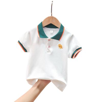 China Hot Sell Breathable 100% Cotton Summer Boy Clothes Short Sleeve Kids Lapel Shirt Kids Boys Polo Shirts for sale