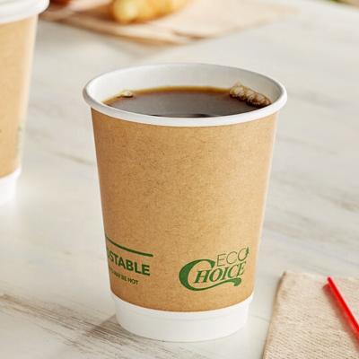 China Custom Logo Coffee Paper Cup OEM Double Wall Paper Cups Biodegradable BPA 8oz 10oz 12oz 16oz Disposable Double Wall With Lids for sale