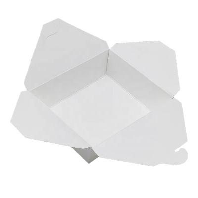 China Factory Recyclable Lunch Box 450PCS/CNT Disposable Restaurant Take Out Kraft Paper Box Packaging Fast Food Salad Burger Container Box for sale