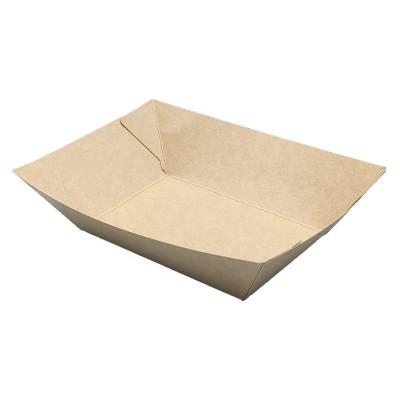 China Recyclable Disposable Custom Printed Food Tray Snack Biodegradable Paper Boat Tray Box For Sale Food Wrapping Paper Boat for sale