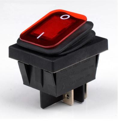 China Socket Flat Mirror Waterproof Cover 16(6) A 250V T125 55 4 Pin On-Off Illuminated Rocker Switches for sale