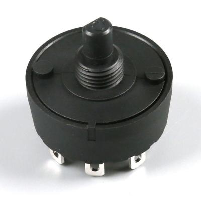 China 6A 250V 5 Pin 4 Position Steam Switch Oven Switch Round Rotary Selector Switch for sale