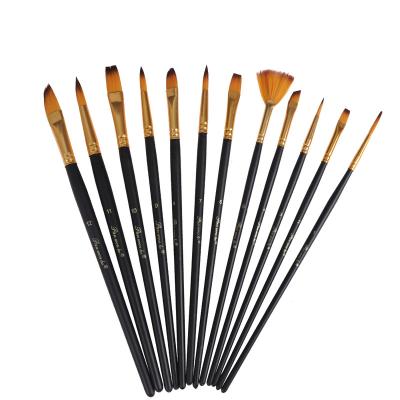 China Chinese Haihui Ancient Inscription Brush Oil Acrylic Paint Multi Shaped Nylon Brushes Wood Handle Black Paint Brush For Watercolor for sale