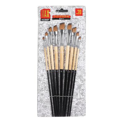 China Chinese Ancient Inscription Brush Haihui Chinese Slanted Ridges Long Rod Two-tone Frosted Black Water Color Brush Pen Watercolor Acrylic Paint Brush for sale