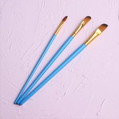 China China Factory Long Pole Bristle Handle Oil Painting Artist Wooden Paint Brush Professional Oil Painting Pen for sale