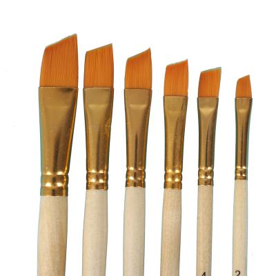 China Custom factory Chinese Haihui ancient inscription brush slanted ridges around tube copper watercolor brush painting acrylic reading brush for sale