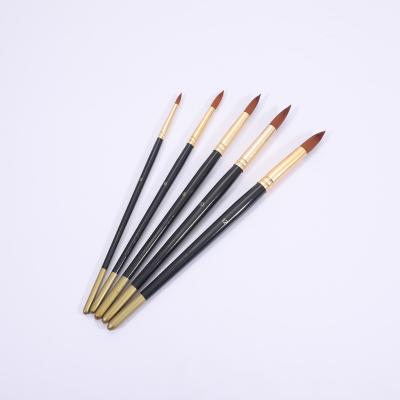 China Chinese ancient inscription brush black paint gold-tailed birch yellow aluminum pipe two color nylon wool brush for sale