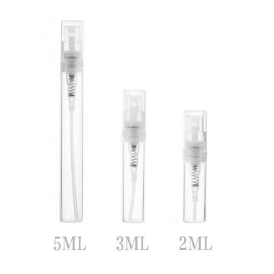 China Perfume 2ml 3ml 5ml empty plastic spray atomizer bottles plastic Perfume Atomizer vials bottle for sale