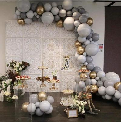 China Eco-friendly White Metallic Gray Birthday Balloon Arch Kit Balloon Stand Party Decoration Wedding Accessory Arch for sale