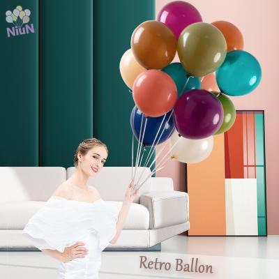 China Retro Color Balloons Apricot Latex Khaki Bean Eco-friendly Retro Color Balloons For Your Wedding Party for sale