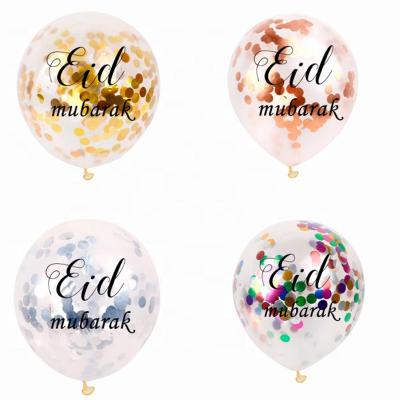 China Eid Mubarak Confetti Latex Balloon Customized Wholesale Eco-friendly for Islam Eid Mubarak Muslim Decoration for sale