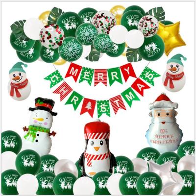 China Santa Claus Xmas Tree Snowman Eco - Friendly Christmas Decorations Balloon Christmas Set Balloons Wholesale for sale