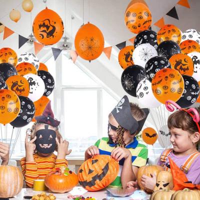 China Eco-friendly Halloween Black Balloon Garland Kit Balloon Arch Halloween Backdrop Orange White Decoration for sale