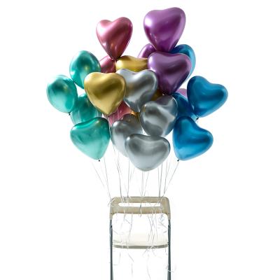 China 2021 Cheap Heart Balloons Holiday Eco-friendly Metallic Balloons For Engagement Party for sale