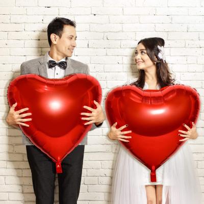 China Eco - Friendly 32inch Big Heart Shaped Balloon Engagement Wedding Party Decoration Supplies for sale