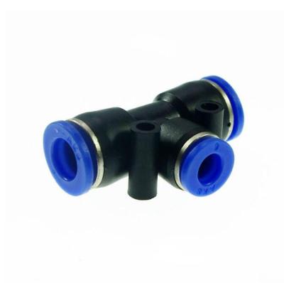 China energy & 4mm Pulling 3 Way 90 Degree Tee Quick Connector One Touch Pneumatic Plastic Pipe Connector Fittings PE4 for sale