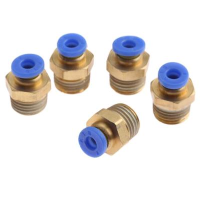 China energy & Pulling Brass 4mm 1/4 Male Pneumatic Connector Hose Fittings Straight Push In Fittings PC4-02 Air Quick Connector for sale