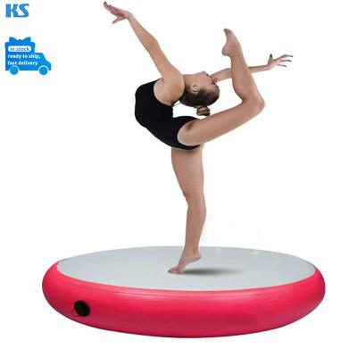 China Inflatable Yoga Exercise Round Air Track Mats 20cm Thick Floor Tumbling Gymnastic Mats For Home Gym for sale