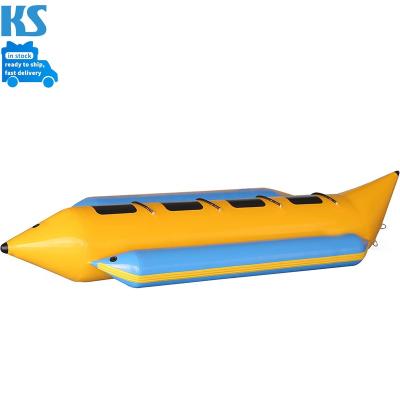 China Classic Design 3-6 Banana Boat Fly Banana Boat 0.9mm Inflatable Towable Water Entertainment PVC People Portable Tarpaulin Water Sports Inflatable Towable Fish for sale