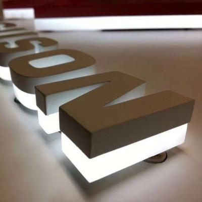 China Buildings Manufacturer Custom Electronic Logo Backlit 3D Led Light Illuminated Letters For Business Signs for sale