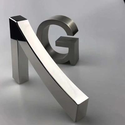 China Simple Waterproof Channel Letters Sign Gold Small Logo Stainless Steel Metal Letter for sale