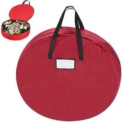 China Round Garland Storage Bag Durable And Moisture Proof Sustainable With Zipper Christmas Tree Bag for sale