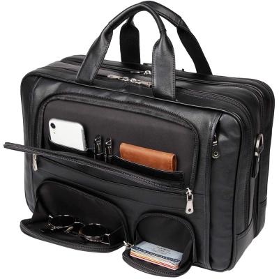 China Custom Large Business Daily Life Travel Briefcase Genuine Leather Laptop Bags For Men for sale