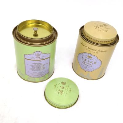 China New Recycled Materials Promotion OEM Custom Printed Round Tea Tin Box Round Tea Tin Can Metal Round Tea Tin Containers for sale