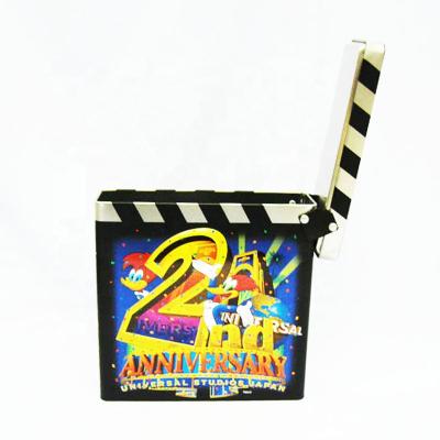 China Recycled Materials Hot Selling Cartoon Design Clapperboard Gift Metal Tin Tin Box For Candy Or Cookie Packaging for sale