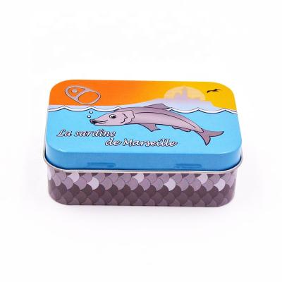 China Recycled Materials High Quality Rectangular Colorful Small Tin Mint Box Hinged For Packaging for sale