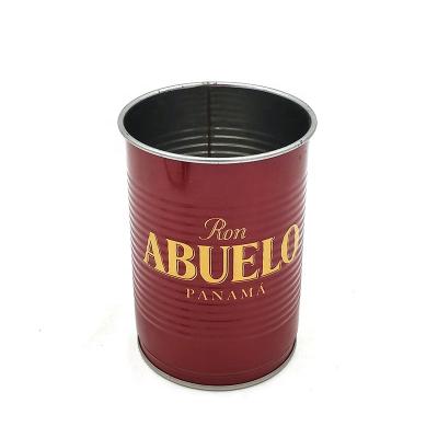 China Recycled Materials OEM Food Safe Tinplate Drinks Cup For Cocktail Round Metal Can Carnival Tin Drinking Can for sale