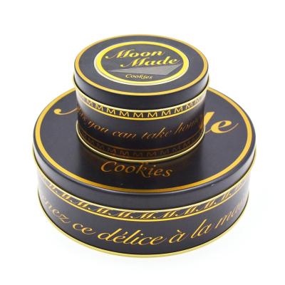 China Recycled Materials Tin Mooncake Round Metal Packaging Tin Box Box Maker 2 Set for sale