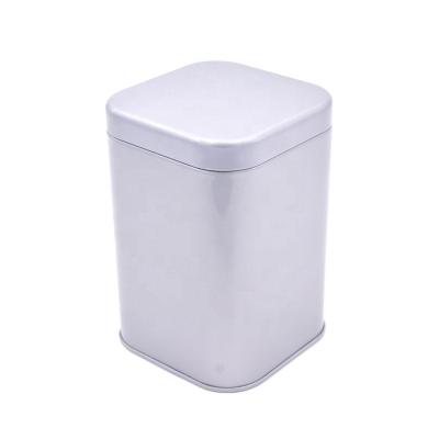 China Recycled Materials Sliver Metal Single Square Tin Tin Box For Tea Or Cookies for sale