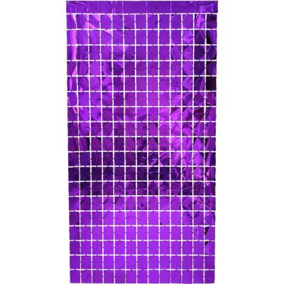 China High Quality Purple Party Decorations 1*2M Block Aluminum Curtain Escarchadas Cortines Door Fringe Party Decoration for sale