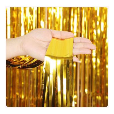 China High Quality Gold Tinsel String Foil Fringe Curtain Party Decorations Party Decorations 1m*3m Party Wedding Birthday Decoration Custom for sale