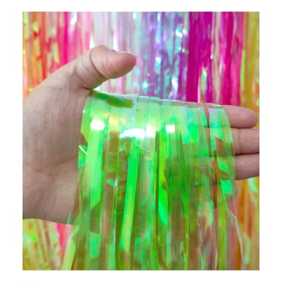 China Good Quality Glitter Tinsel Foil Fringe Iridescent Party Decoration Curtain Weeding New Years Decorations Curtain for sale