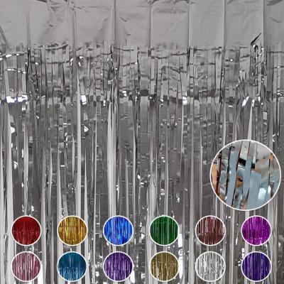 China Party Decoration China Made To Foil To Fringe Metallic Curtain In Door Curtains Background Wall Decorations For Wedding for sale