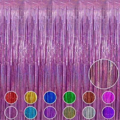 China Best and Cheapest Party Decoration Tinsel Foil Fringe Curtain Tassel Foil Door Curtain Party Decorations for sale