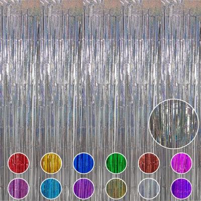 China Party Decoration China Manufacturer Metallic Fringe Foil Curtains Aluminum Fringe Door Curtain Decoration for sale