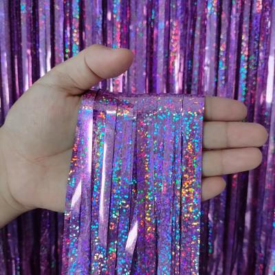 China China Tinsel Foil Fringe Rain Curtain Party Decoration Factory direct aluminum macron curtain for sale