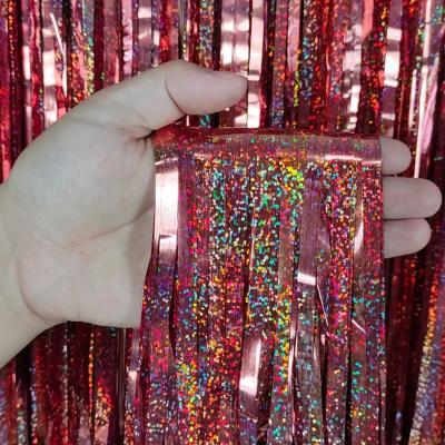 China Party Decoration Factory Sales Modern Design Warm Shimmer Curtain Foil Laser Curtain Foil Fringe for sale